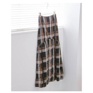 トゥデイフル(TODAYFUL)のChambray Check Skirt 38  新品未使用タグ付(ロングスカート)