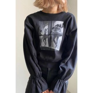 アメリヴィンテージ(Ameri VINTAGE)のAMERI◆LIFE BALLERINA PUFF LONG TEE ブラック(Tシャツ(長袖/七分))