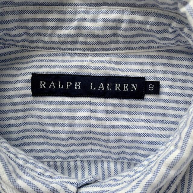 Ralph Lauren(ラルフローレン)の【美品】Ralph Lauren ストライプオックスフォードシャツ　ブルーM レディースのトップス(シャツ/ブラウス(長袖/七分))の商品写真