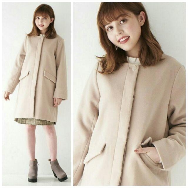 MAJESTIC LEGON(マジェスティックレゴン)のMAJESTIC LEGON☆新品♪ノーカラーフェミニンコート レディースのジャケット/アウター(ロングコート)の商品写真