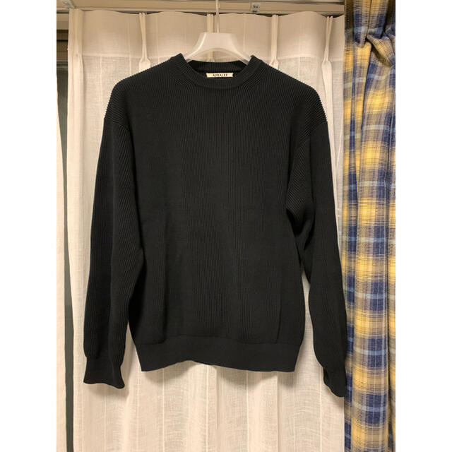 オーラリー　SUPER HARD TWIST RIB KNIT ブラック