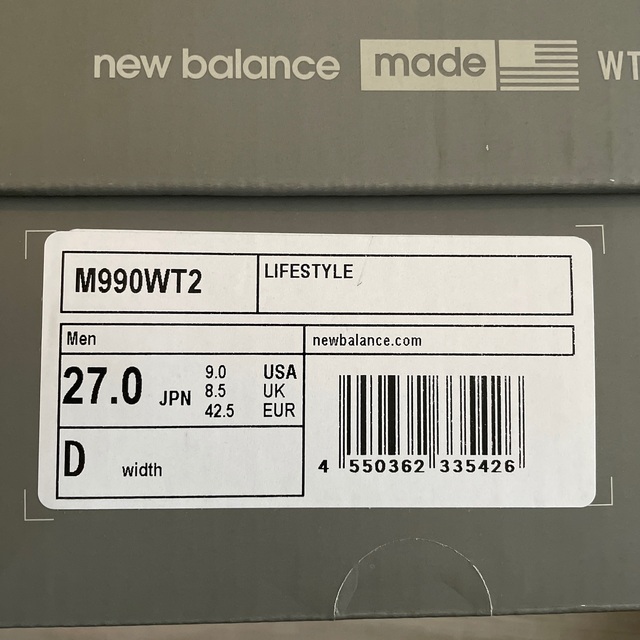 wtaps x newbalance M990WT2 27cm