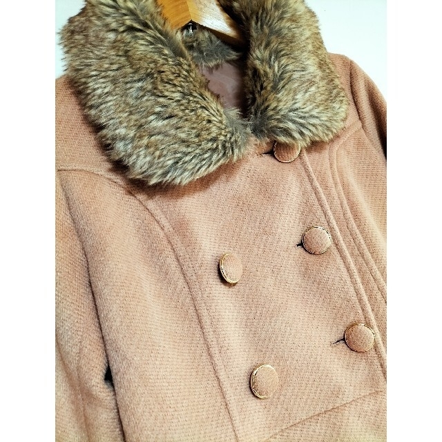【美品】コート　オーバー　アウター　ファー レディースのジャケット/アウター(毛皮/ファーコート)の商品写真