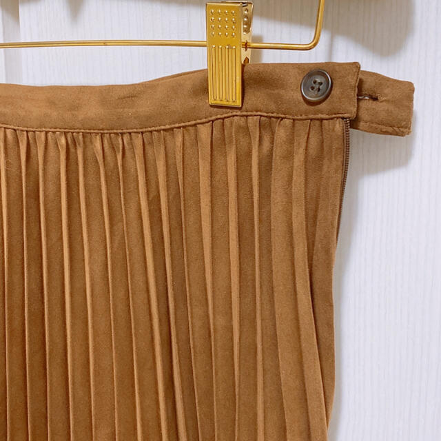 epine suède pleats mini skirt brown レディースのスカート(ミニスカート)の商品写真