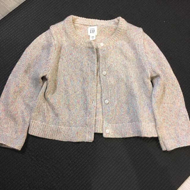 babyGAP(ベビーギャップ)のラメニットカーディガン babygap キッズ/ベビー/マタニティのキッズ服女の子用(90cm~)(カーディガン)の商品写真