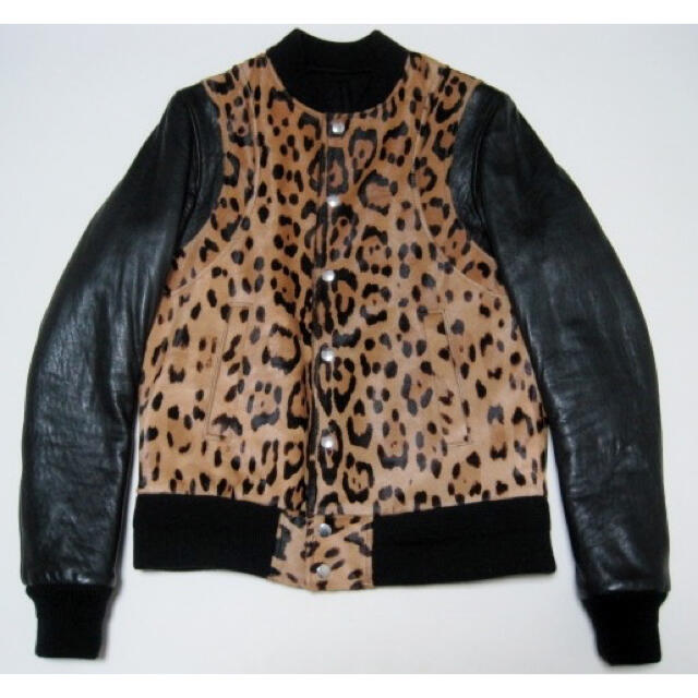 BALMAIN - BALMAIN HOMME 定価83万 ハラコ 豹柄 レザー ジャケット 44