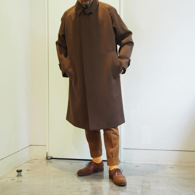 CARUSO ZERO COAT ウールギャバジン コート ブラウン サイズ48 メンズのジャケット/アウター(ステンカラーコート)の商品写真