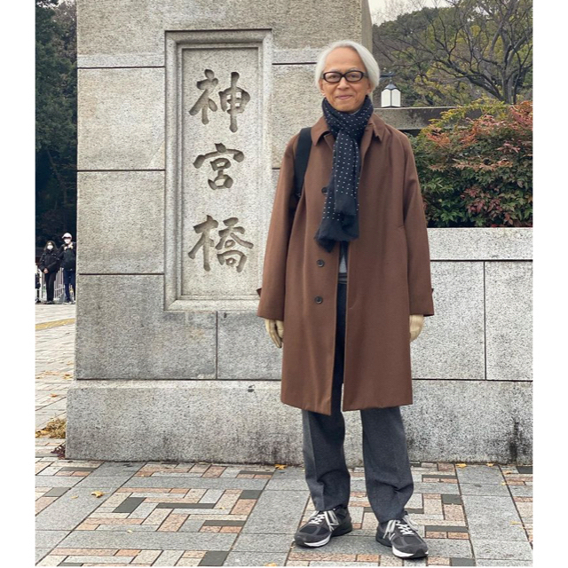 CARUSO ZERO COAT ウールギャバジン コート ブラウン サイズ48の通販