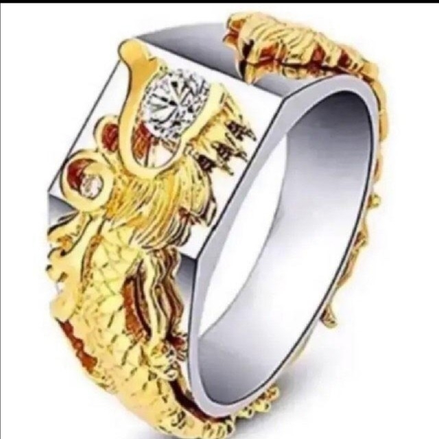 【SALE】龍 ドラゴン リング 指輪　お洒落　メンズ　20号 メンズのアクセサリー(リング(指輪))の商品写真