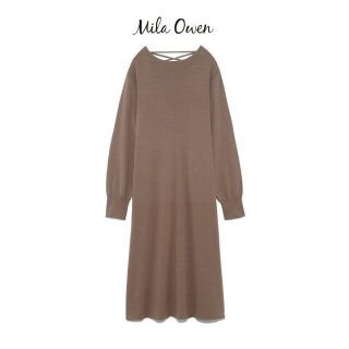 ミラオーウェン(Mila Owen)のSTORY掲載 MilaOwen ♡2020年購入 バックレース  ニットワンピ(ロングワンピース/マキシワンピース)