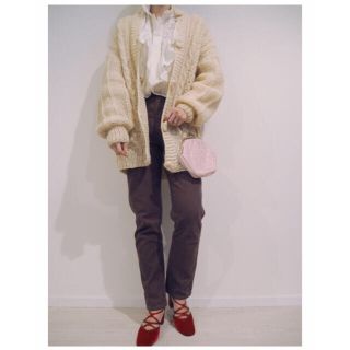 エディットフォールル(EDIT.FOR LULU)のIvory large buttons knit cardigan(カーディガン)