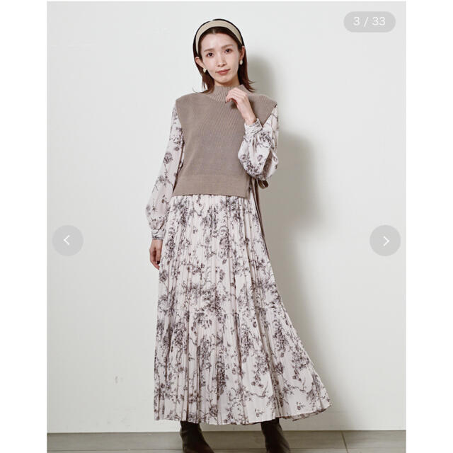 新品未使用タグ付き正規品 スナイデル ニットベストコンビワンピース ... ニットベストコンビワンピース
