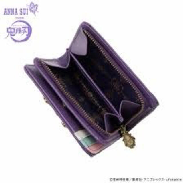 【一度使用のみ】ANNA SUI 財布 鬼滅 コラボ 蝶 パープル 紫 アナスイ