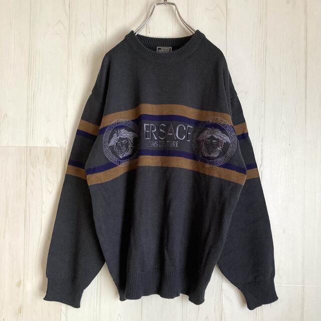 GIANNI VERSACE ニットセーター 刺繍デザイン ジャンニヴェルサーチニット/セーター