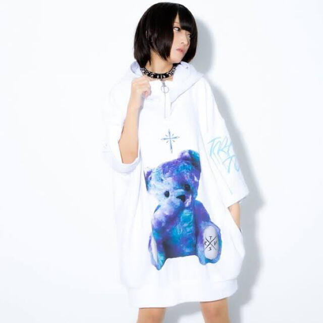 TRAVAS TOKYO クマ 熊 zip 半袖パーカー ジップ milkboy - www