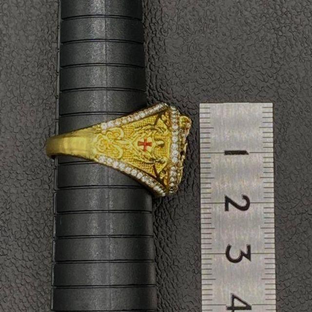 新品！ 髑髏 スカル 指輪 ゴールド リング 925 メンズ 21号 029G メンズのアクセサリー(リング(指輪))の商品写真