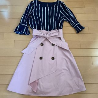 セシルマクビー(CECIL McBEE)の☆ セシルマクビー　異素材　切り替え　ワンピース　☆(ひざ丈ワンピース)