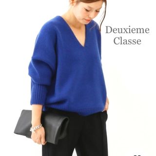 ドゥーズィエムクラス(DEUXIEME CLASSE)のDeuxieme Classe カシミヤ100%  ULAN-KNIT ブルー(ニット/セーター)