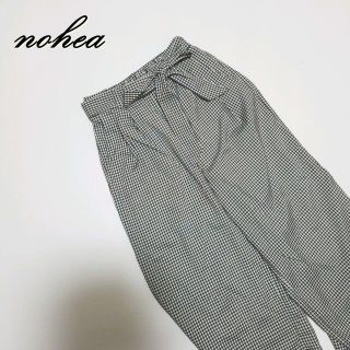 nohea レディース パンツ カジュアル チャック柄 リボン ブラック M(カジュアルパンツ)