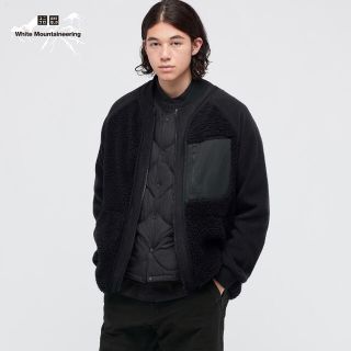 ユニクロ(UNIQLO)の新品ユニクロ×ホワイトマウンテニアリングフリースオーバーサイズジャケット黒M(ブルゾン)