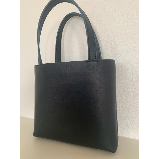 【新品未使用】インポートレザーミニトートバッグ（濃紺） レディースのバッグ(トートバッグ)の商品写真