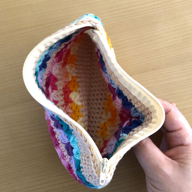 ハンドメイド】リフ編みポーチの通販 by ゆめみるうさぎ|ラクマ