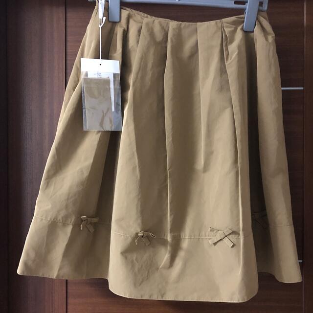 新品未使用 ギャラリービスコンティ リボン飾り付き スカート ベージュ サイズ3