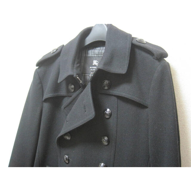 BURBERRY BLACK LABEL(バーバリーブラックレーベル)のバーバリー ブラックレーベル 黒釦 カシミヤ ナポレオン トレンチコート M メンズのジャケット/アウター(トレンチコート)の商品写真