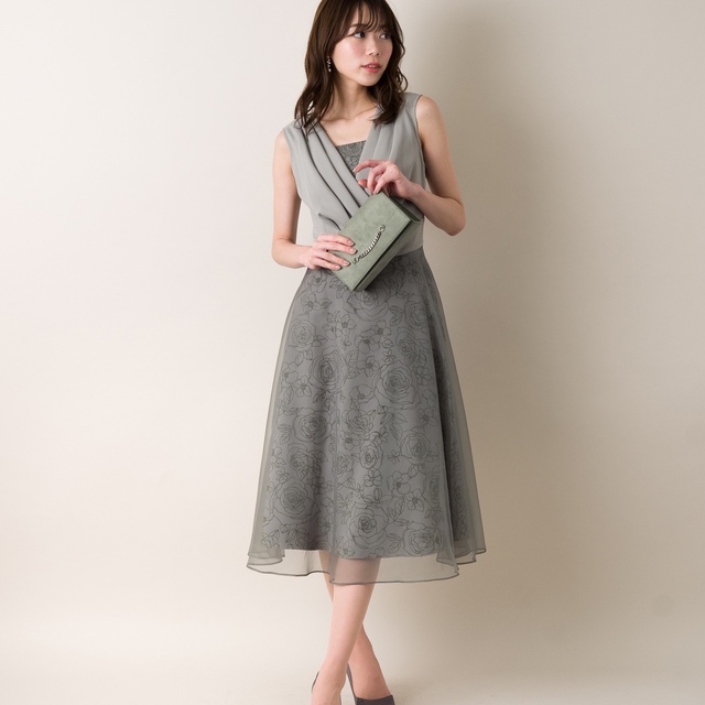 ミディアムドレス 【新作】Aimer エメ フラワーフロッキーカシュクール