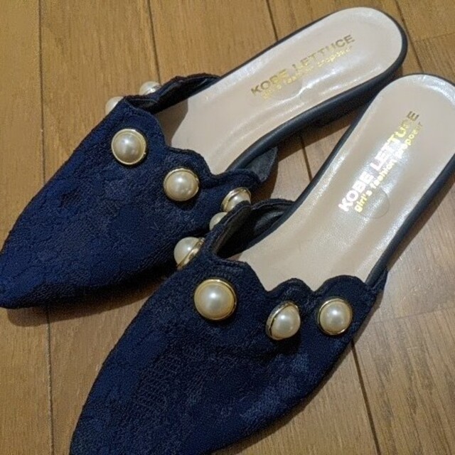 神戸レタス(コウベレタス)のパール付きミュールサンダル レディースの靴/シューズ(ミュール)の商品写真