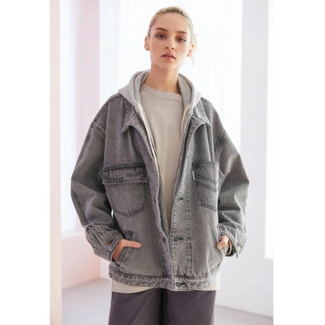 Gジャン+デニムジャケット ALEXIA STAM - ALEXIA STAM Hooded Oversized Denim Jacke