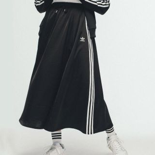 アディダス(adidas)のadidas Originals サテンフレアスカート ブラック XL(ロングスカート)