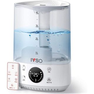 加湿器卓上 IVSOJP 超音波式加湿器3段階モード リモコン タイマーの