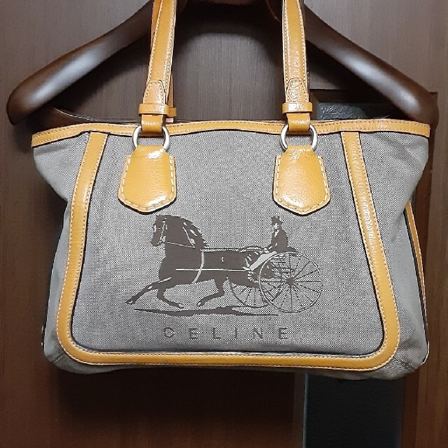 極美品 CELINE トートバッグ ハンドバッグ 馬車柄 デカロゴ 付属品有り