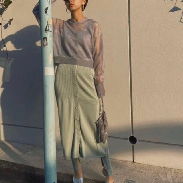 Ameri LEGGINGS SET KNIT SKIRT ミント Sロングスカート