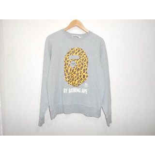 030112● A BATHING APE 猿 レオパード スウェット L  (スウェット)