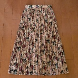 サンタモニカ(Santa Monica)の古着屋 vintage 花柄 プリーツ ロングスカート 薔薇柄(ロングスカート)