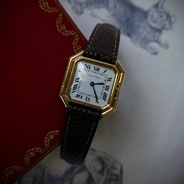 売れ筋介護用品も！ Cartier - 【金無垢】カルティエ　時計　サンチュール　SM  Cartier 18KYG 腕時計