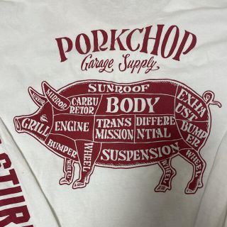 エムアンドエム(M&M)のPORKCHOP GARAGE SUPPLY ロンT Lサイズ ホワイト(Tシャツ/カットソー(七分/長袖))