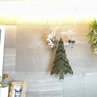 ★マクラメタペストリー Xmas tree★デザインｂ(雑貨)