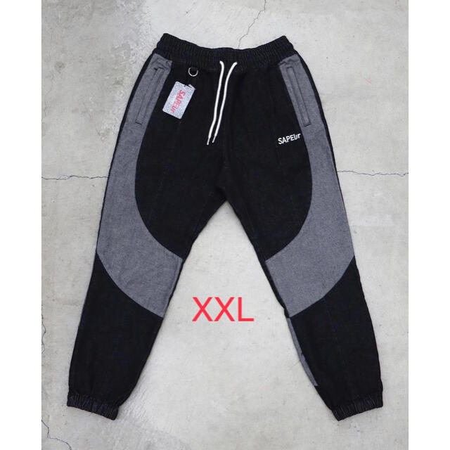 SAPEur サプール デニム トラックパンツ XXL 黒 SAPEur サプール デニム トラックパンツ XXL 黒