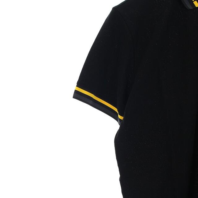 FENDI(フェンディ)のフェンディ 21AW 半袖 ポロシャツ ライン ロゴ 比翼ボタン M 黒 メンズのトップス(ポロシャツ)の商品写真