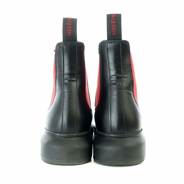 Alexander McQueen(アレキサンダーマックイーン)のアレキサンダーマックイーン サイドゴアブーツ ショートブーツ 24 黒 赤 レディースの靴/シューズ(ブーツ)の商品写真