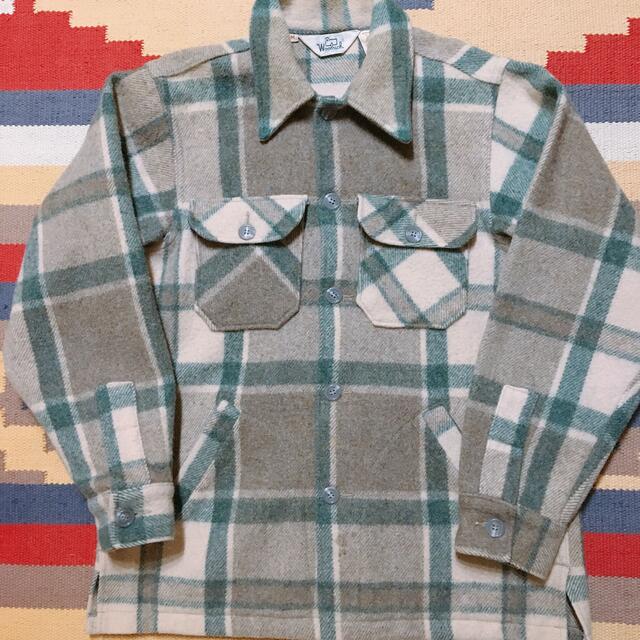 があります 63 50s woolrich ウールリッチ ウールシャツ 古着