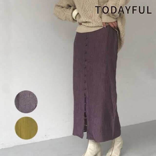 TODAYFUL(トゥデイフル)のトゥデイフル フロントボタンサテンスカート 36 レディースのスカート(ロングスカート)の商品写真