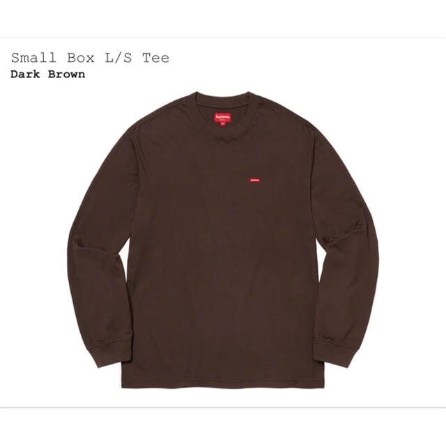 supreme small box L/S Tee DarkBrown Mサイズトップス