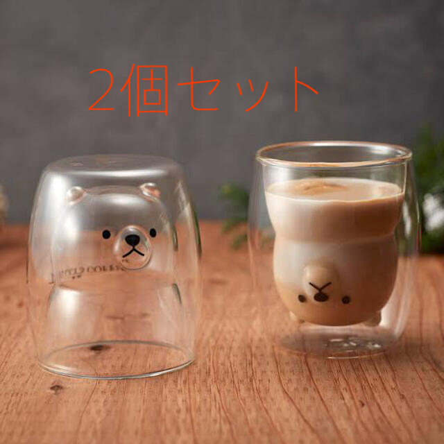 TULLY'S COFFEE(タリーズコーヒー)のTULLY'S ベアフル グラス 2個セット インテリア/住まい/日用品のキッチン/食器(グラス/カップ)の商品写真