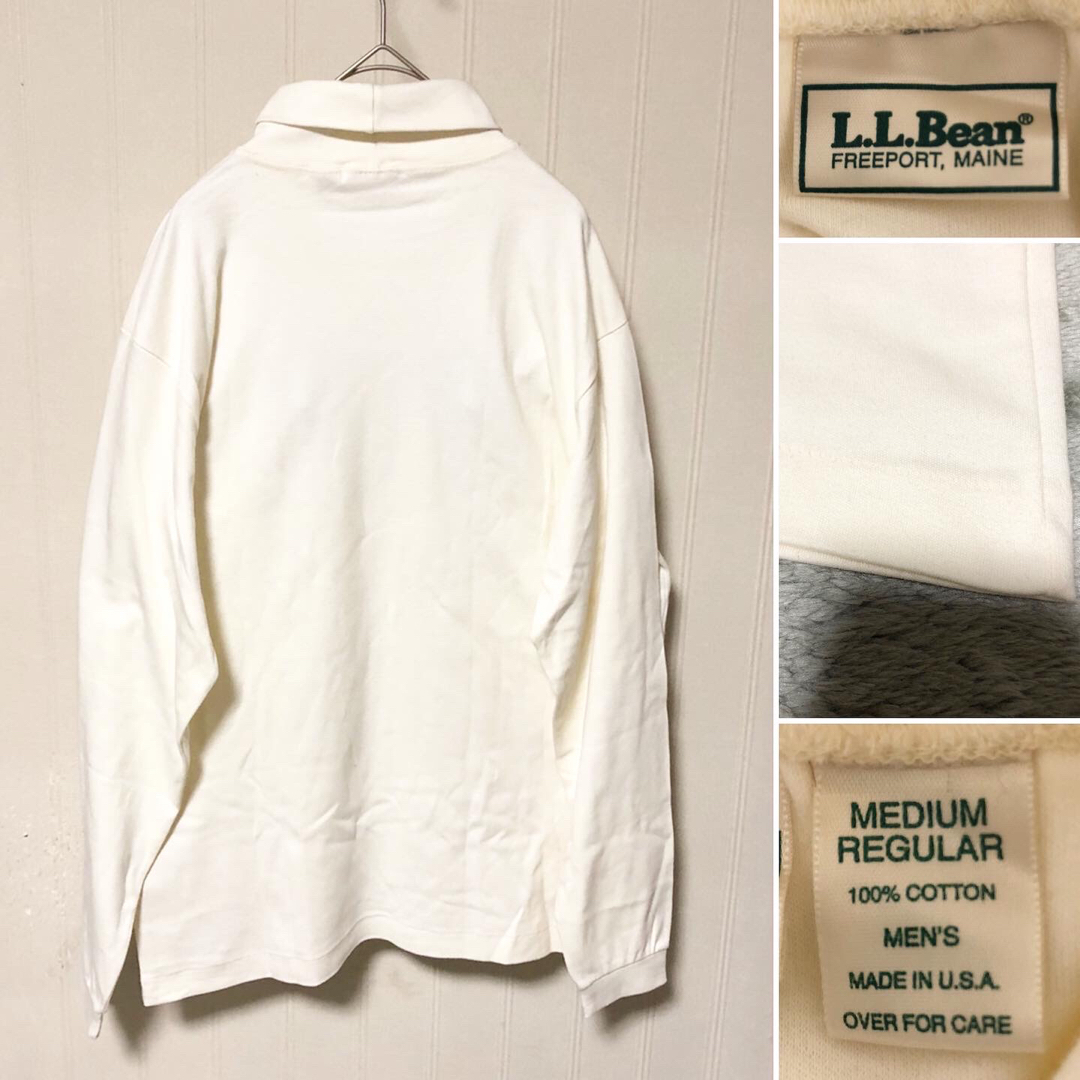 L.L.Bean(エルエルビーン)のUSA製 80s L.L.Bean エルエルビーン タートルネック ロンT 白M メンズのトップス(Tシャツ/カットソー(七分/長袖))の商品写真