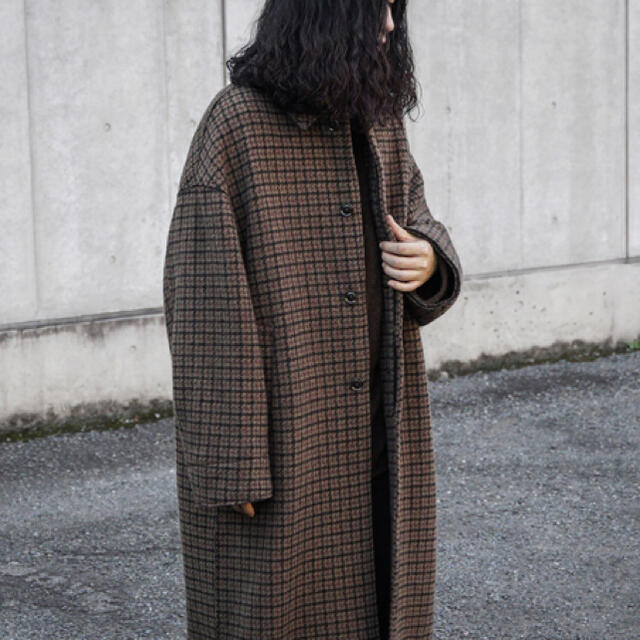 YOKE 19AW  KNIT BAL COLLAR COAT BROWN