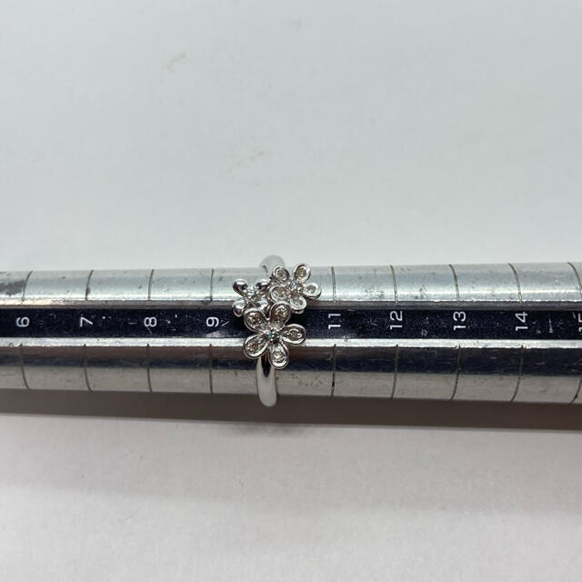 K14WG D:0.08の通販 by coco❤️'s shop｜ラクマ フラワーモチーフ ダイヤ/ブルーダイヤ リング 低価限定品